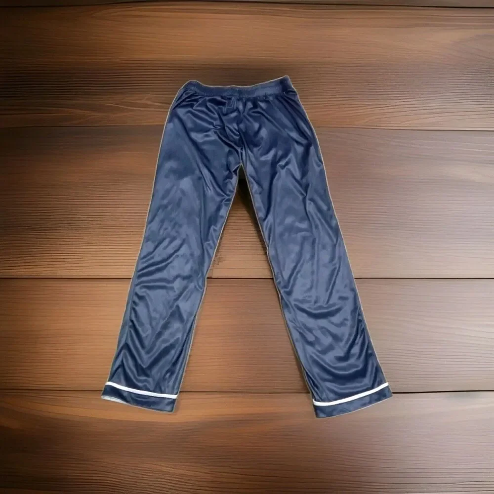Pj Bottoms Size M Silky Blue Talyor S. Logo Elastic Waist Pockets - Picture 7 of 8